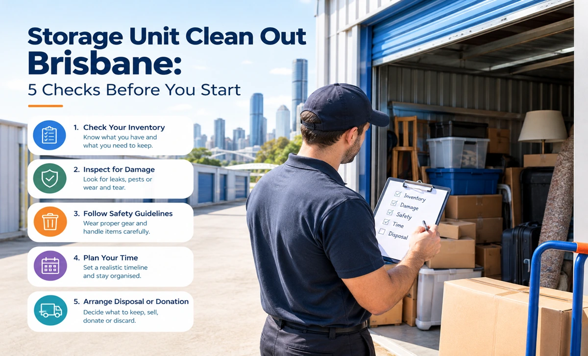 Storage Unit Clean Out Brisbane checklist before starting